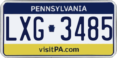PA license plate LXG3485