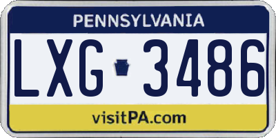 PA license plate LXG3486
