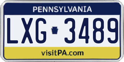 PA license plate LXG3489