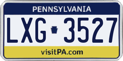 PA license plate LXG3527