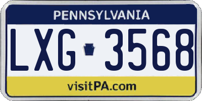 PA license plate LXG3568