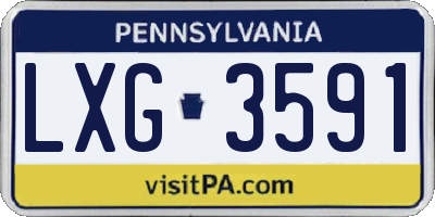PA license plate LXG3591