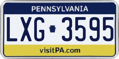 PA license plate LXG3595