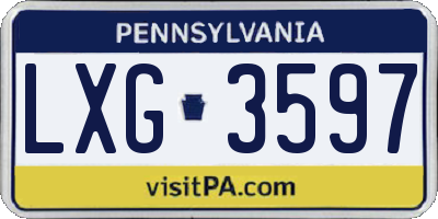 PA license plate LXG3597