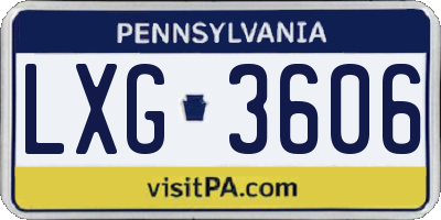 PA license plate LXG3606
