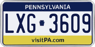PA license plate LXG3609