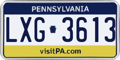 PA license plate LXG3613