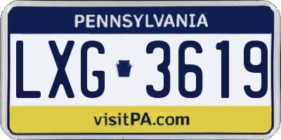 PA license plate LXG3619