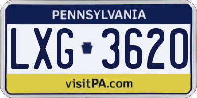 PA license plate LXG3620