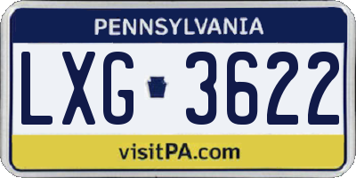 PA license plate LXG3622