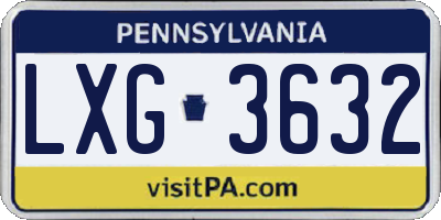 PA license plate LXG3632