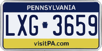 PA license plate LXG3659