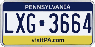 PA license plate LXG3664