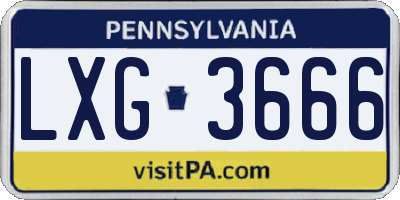 PA license plate LXG3666