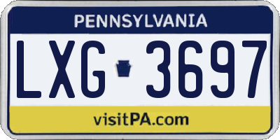 PA license plate LXG3697