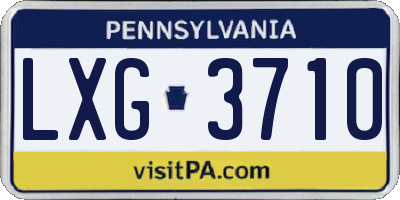 PA license plate LXG3710