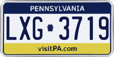 PA license plate LXG3719