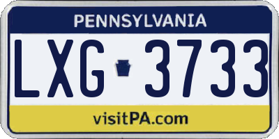 PA license plate LXG3733