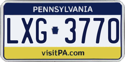 PA license plate LXG3770
