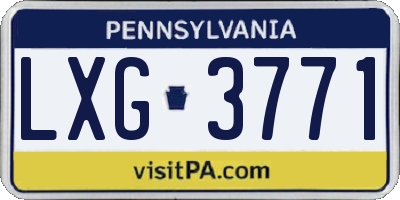 PA license plate LXG3771