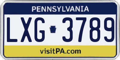 PA license plate LXG3789