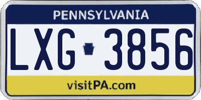 PA license plate LXG3856