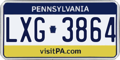 PA license plate LXG3864