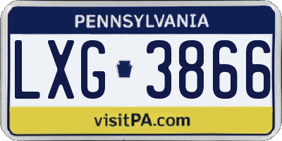 PA license plate LXG3866