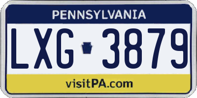 PA license plate LXG3879