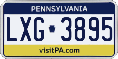 PA license plate LXG3895