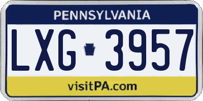 PA license plate LXG3957
