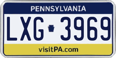 PA license plate LXG3969