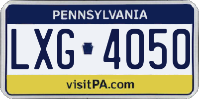 PA license plate LXG4050