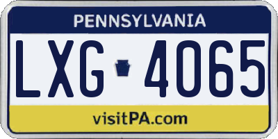 PA license plate LXG4065
