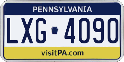 PA license plate LXG4090