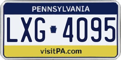 PA license plate LXG4095