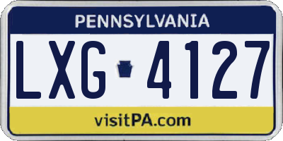 PA license plate LXG4127