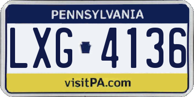 PA license plate LXG4136