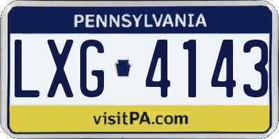 PA license plate LXG4143
