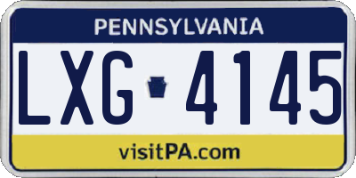 PA license plate LXG4145