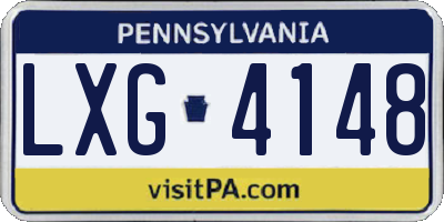 PA license plate LXG4148