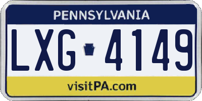 PA license plate LXG4149