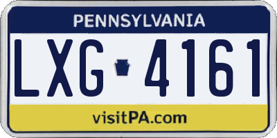 PA license plate LXG4161