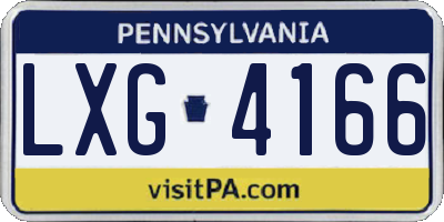 PA license plate LXG4166