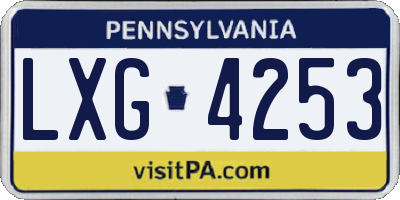 PA license plate LXG4253