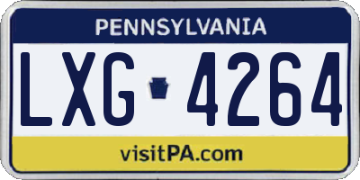 PA license plate LXG4264