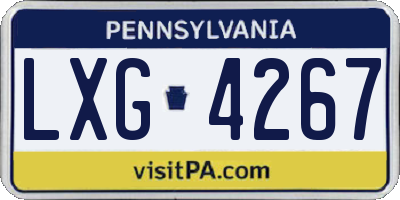 PA license plate LXG4267
