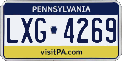 PA license plate LXG4269