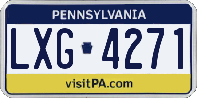 PA license plate LXG4271