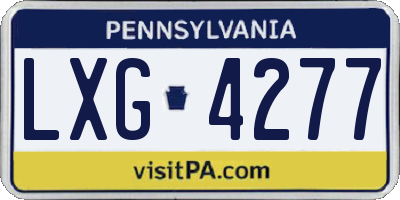 PA license plate LXG4277